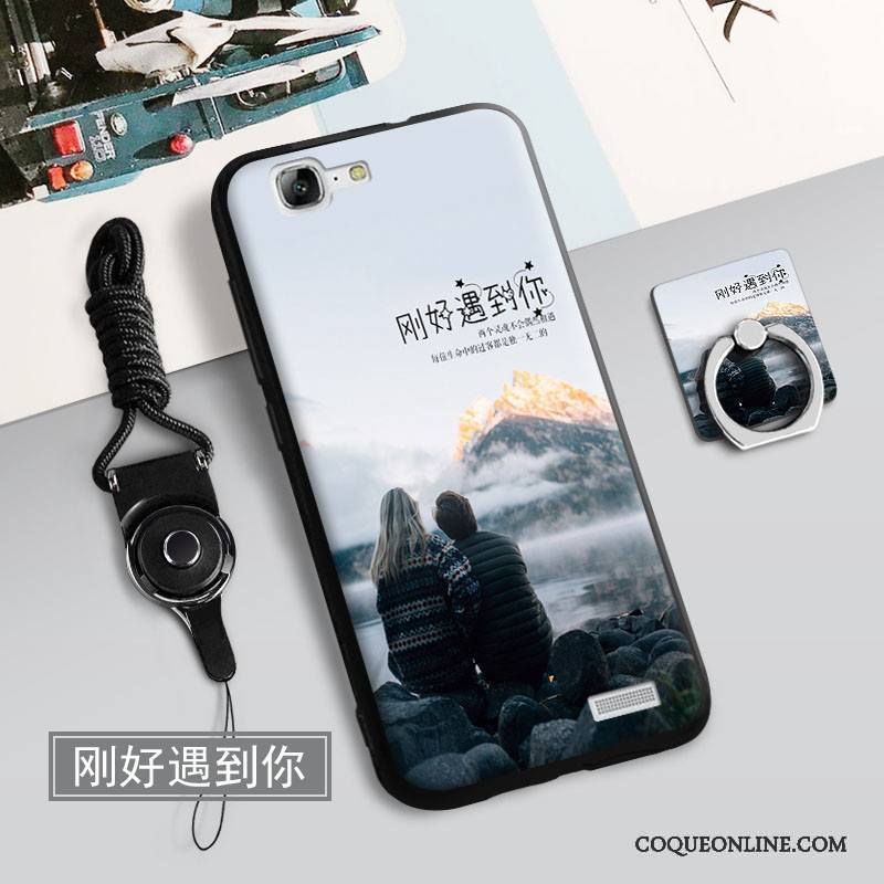 Huawei Ascend G7 Coque De Téléphone Silicone Clair Protection Étui Vert Personnalité