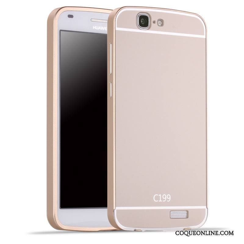 Huawei Ascend G7 Coque De Téléphone Étui Rose Métal Border Couvercle Arrière