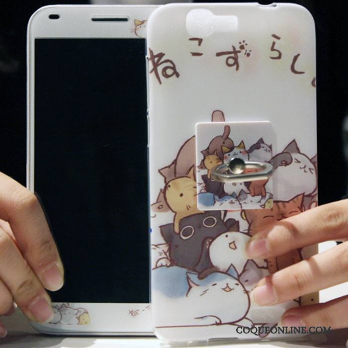 Huawei Ascend G7 Coque Dessin Animé Tempérer Blanc Haute Téléphone Portable Membrane