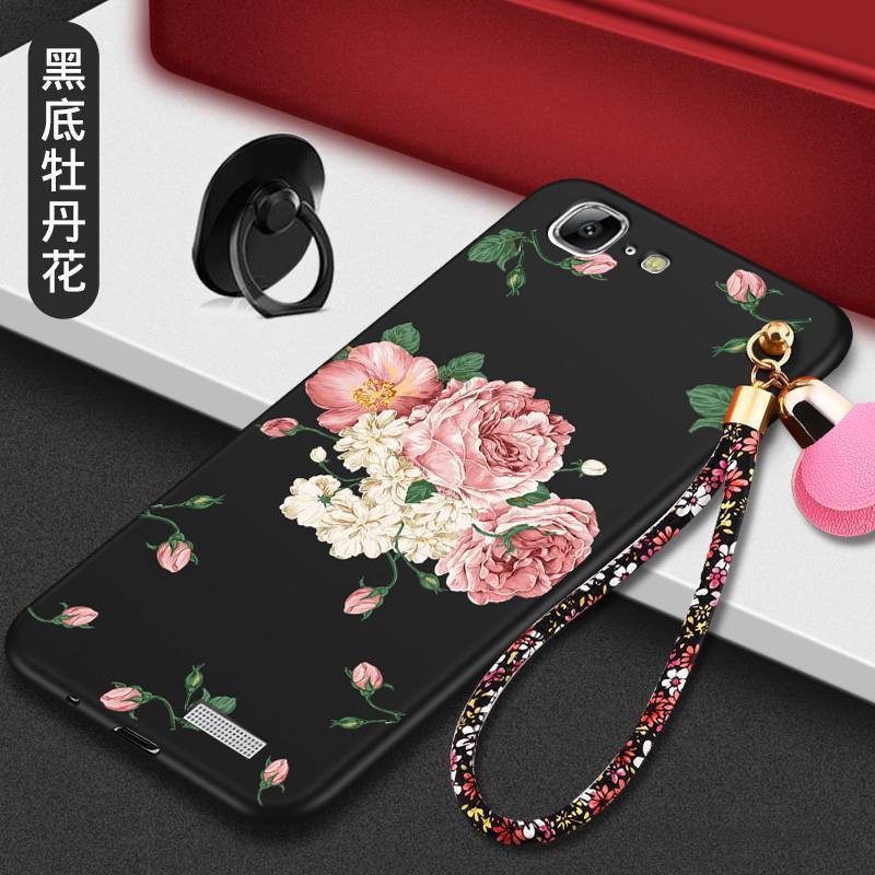 Huawei Ascend G7 Coque Noir Créatif Incassable Silicone Tout Compris Étui Fluide Doux