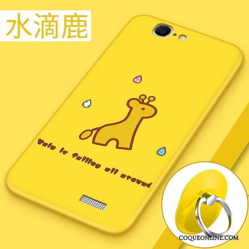 Huawei Ascend G7 Coque Nouveau Délavé En Daim Protection Jaune Fluide Doux Étui Silicone