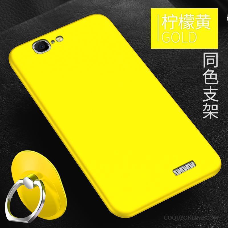 Huawei Ascend G7 Coque Simple Jaune Silicone Protection Tendance Étui Délavé En Daim