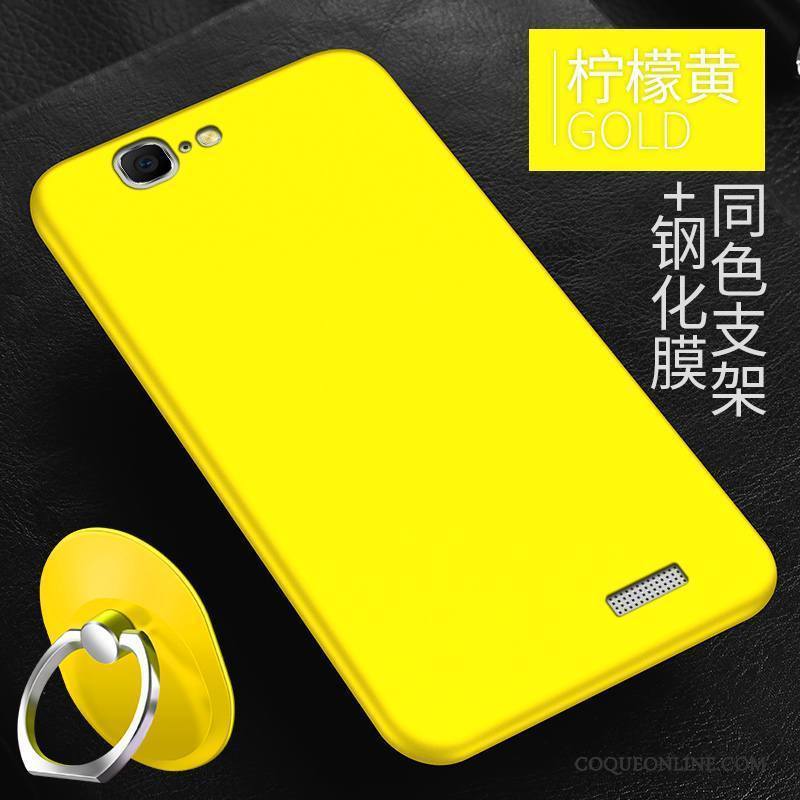 Huawei Ascend G7 Coque Simple Jaune Silicone Protection Tendance Étui Délavé En Daim