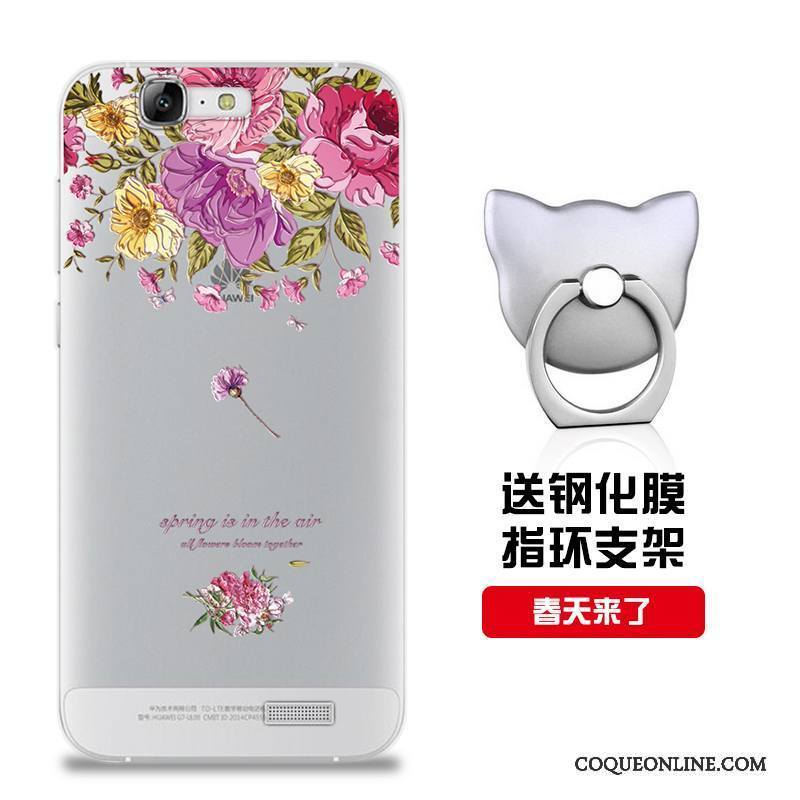 Huawei Ascend G7 Fluide Doux Protection Silicone Personnalisé Rose Coque Modèle