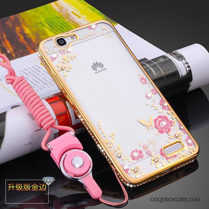 Huawei Ascend G7 Fluide Doux Rose Ornements Suspendus Coque Protection Silicone Étui