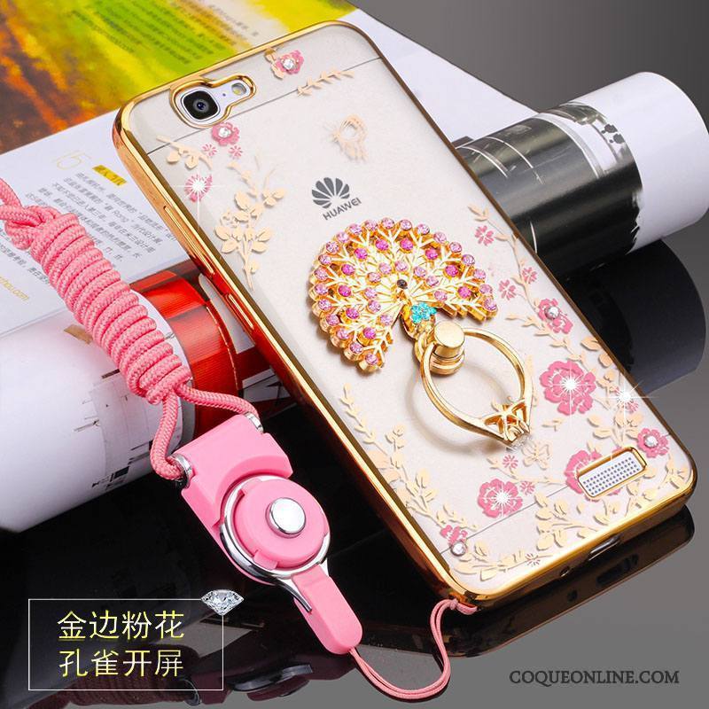 Huawei Ascend G7 Fluide Doux Rose Ornements Suspendus Coque Protection Silicone Étui