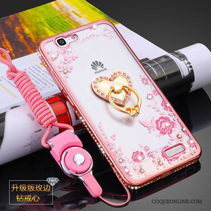 Huawei Ascend G7 Fluide Doux Rose Ornements Suspendus Coque Protection Silicone Étui