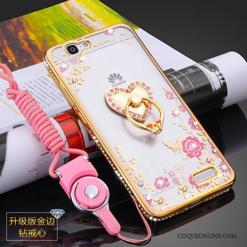 Huawei Ascend G7 Fluide Doux Rose Ornements Suspendus Coque Protection Silicone Étui