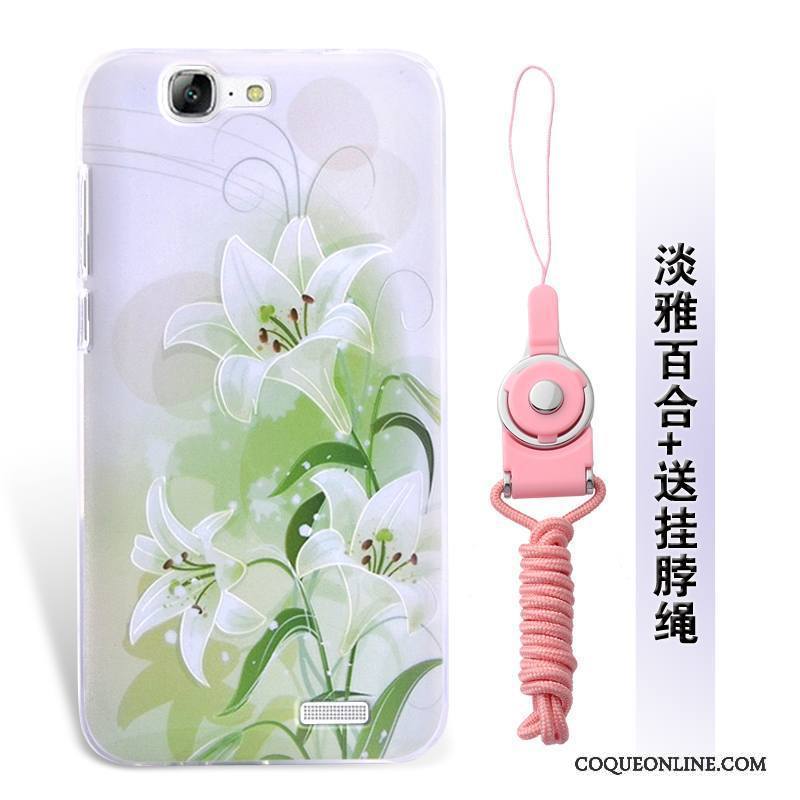 Huawei Ascend G7 Fluide Doux Étui Vert Incassable Coque De Téléphone Silicone Ornements Suspendus