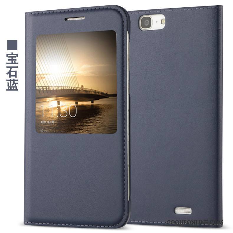 Huawei Ascend G7 Gris Téléphone Portable Coque De Téléphone Incassable Étui En Cuir Protection Housse