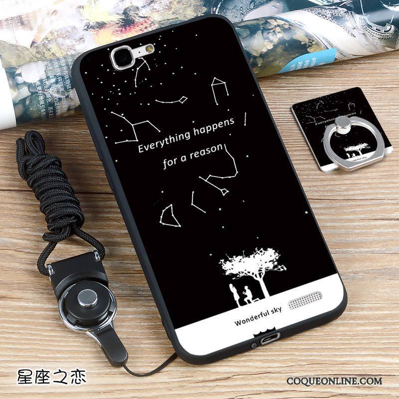Huawei Ascend G7 Protection Noir Étui Silicone Coque De Téléphone Tout Compris Fluide Doux