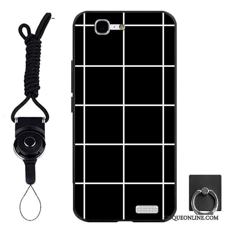 Huawei Ascend G7 Protection Étui Ornements Suspendus Fluide Doux Noir Anneau Coque De Téléphone