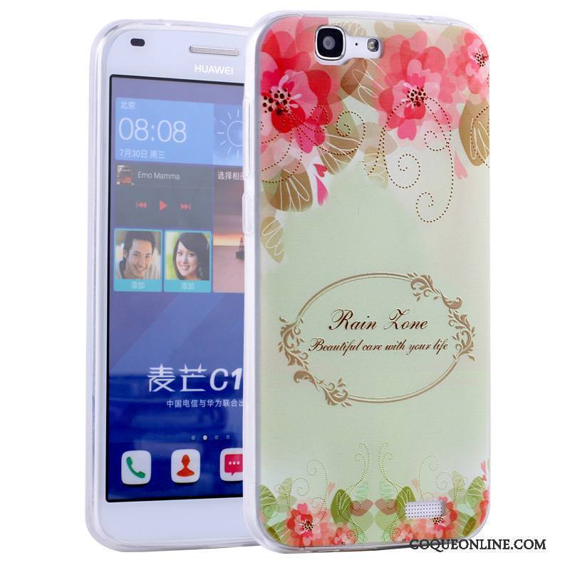 Huawei Ascend G7 Tout Compris Coque De Téléphone Fluide Doux Rose Incassable Dessin Animé Silicone