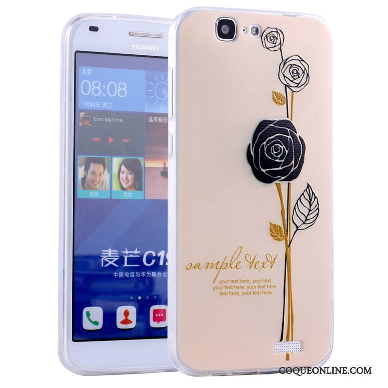 Huawei Ascend G7 Tout Compris Coque De Téléphone Fluide Doux Rose Incassable Dessin Animé Silicone