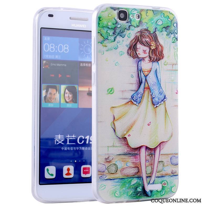 Huawei Ascend G7 Tout Compris Coque De Téléphone Fluide Doux Rose Incassable Dessin Animé Silicone