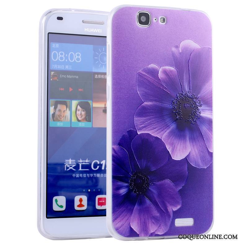 Huawei Ascend G7 Tout Compris Coque De Téléphone Fluide Doux Rose Incassable Dessin Animé Silicone