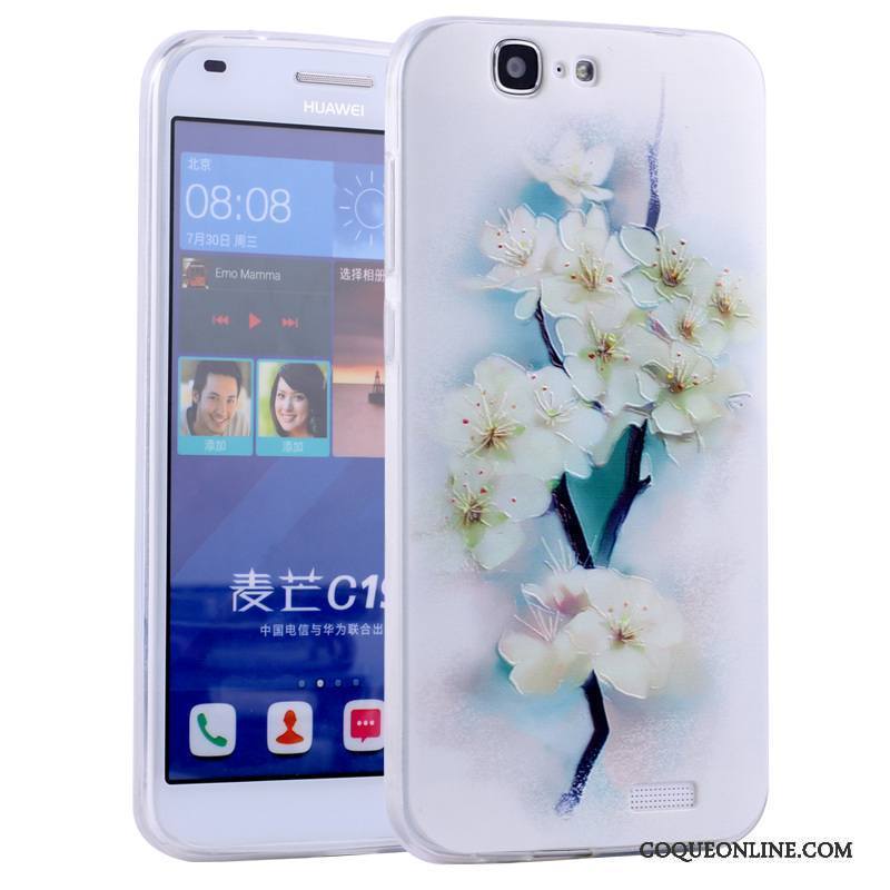 Huawei Ascend G7 Tout Compris Coque De Téléphone Fluide Doux Rose Incassable Dessin Animé Silicone