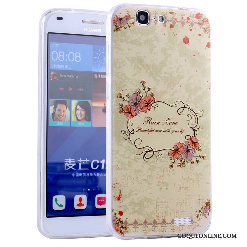 Huawei Ascend G7 Tout Compris Coque De Téléphone Fluide Doux Rose Incassable Dessin Animé Silicone