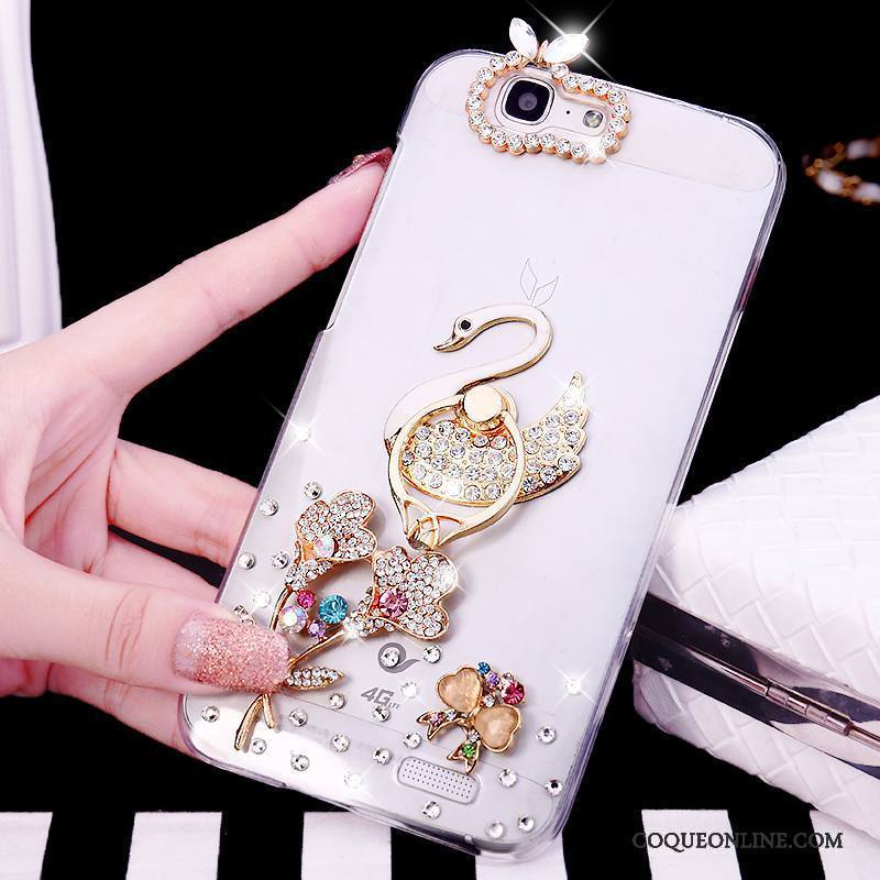 Huawei Ascend G7 Étui Rose Strass Coque De Téléphone Tendance Anneau