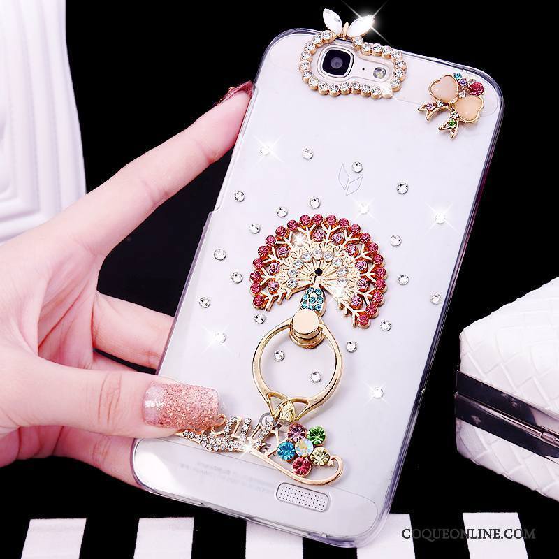 Huawei Ascend G7 Étui Rose Strass Coque De Téléphone Tendance Anneau