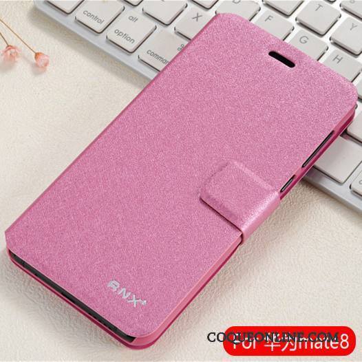 Huawei Ascend Mate 7 Clamshell Étui En Cuir Téléphone Portable Coque De Téléphone Protection Incassable Rose