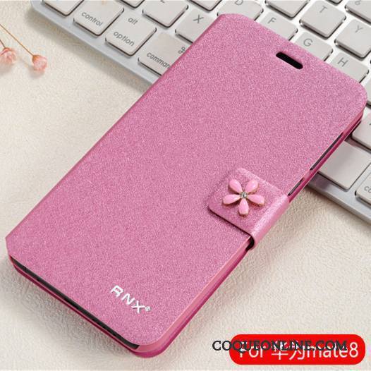 Huawei Ascend Mate 7 Clamshell Étui En Cuir Téléphone Portable Coque De Téléphone Protection Incassable Rose