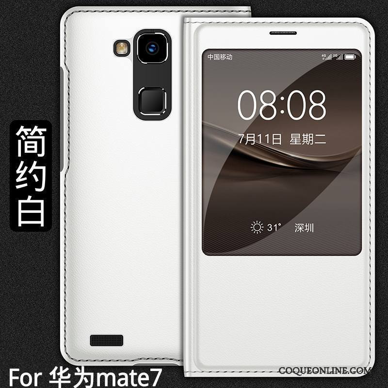 Huawei Ascend Mate 7 Coque De Téléphone Or Housse Protection Étui Étui En Cuir Incassable