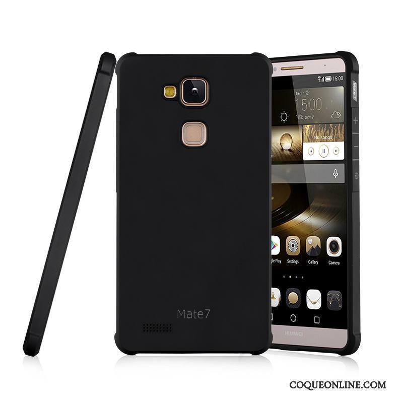 Huawei Ascend Mate 7 Coque Fluide Doux Protection Noir Silicone Étui Tendance Tout Compris