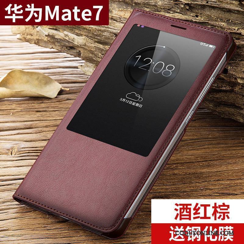 Huawei Ascend Mate 7 Coque Or Nouveau Tendance Clamshell Étui Protection Incassable