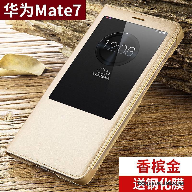 Huawei Ascend Mate 7 Coque Or Nouveau Tendance Clamshell Étui Protection Incassable