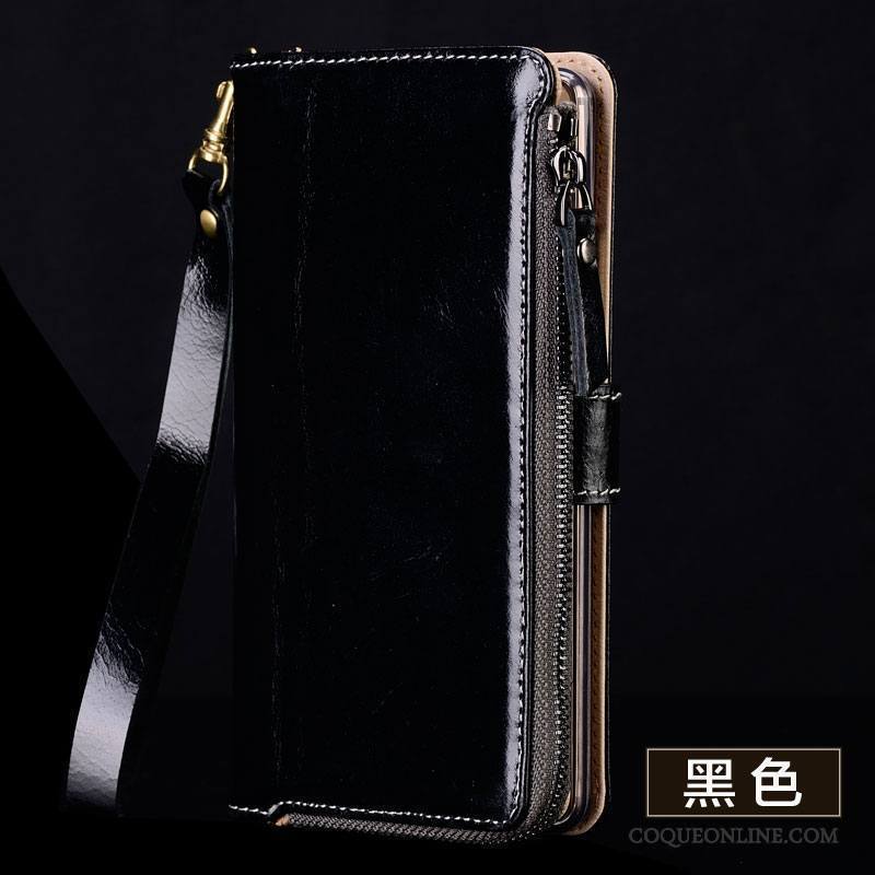 Huawei Ascend Mate 7 Cuir Véritable Protection Incassable Étui En Cuir Sac Fermeture Éclair Coque De Téléphone