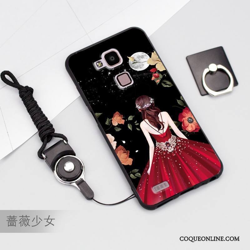 Huawei Ascend Mate 7 Noir Coque De Téléphone Étui Silicone Tout Compris Incassable Ornements Suspendus