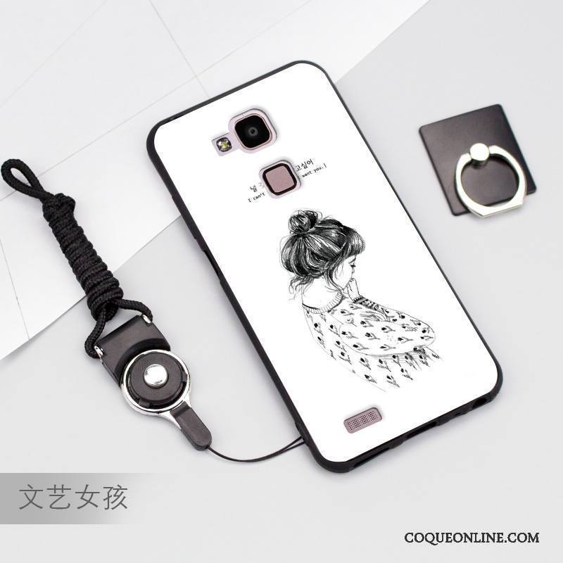 Huawei Ascend Mate 7 Noir Coque De Téléphone Étui Silicone Tout Compris Incassable Ornements Suspendus