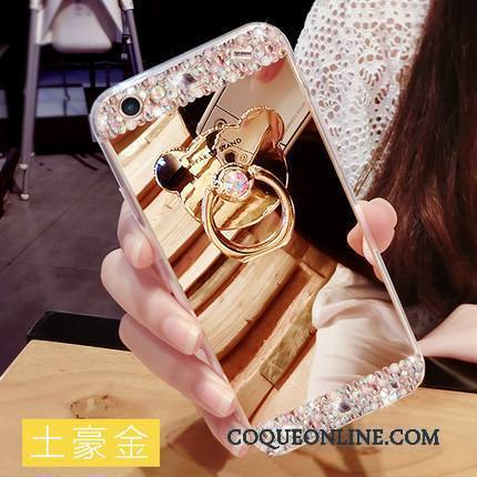 Huawei Ascend Mate 7 Or Ornements Suspendus Strass Silicone Créatif Anneau Coque De Téléphone