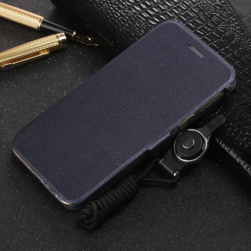 Huawei Ascend Mate 7 Ornements Suspendus Étui En Cuir Incassable Violet Clamshell Silicone Coque De Téléphone