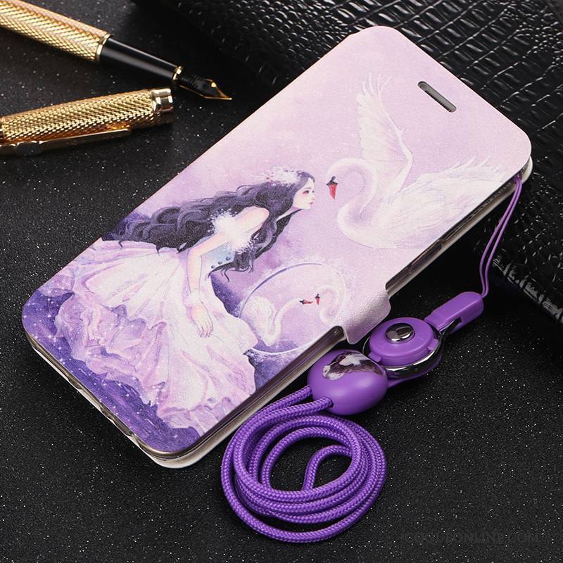 Huawei Ascend Mate 7 Ornements Suspendus Étui En Cuir Incassable Violet Clamshell Silicone Coque De Téléphone