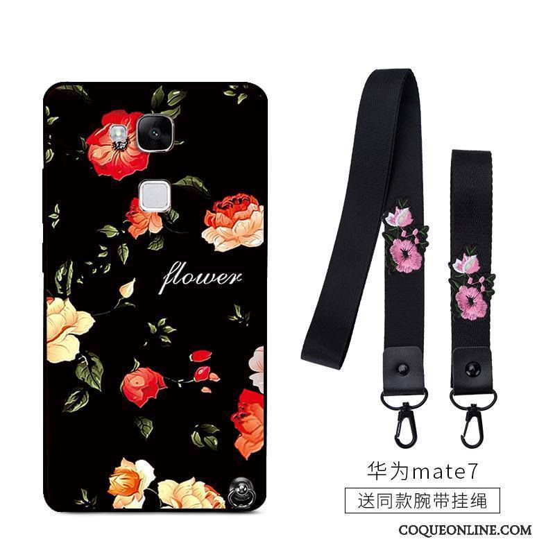 Huawei Ascend Mate 7 Personnalité Coque De Téléphone Dessin Animé Très Mince Noir Silicone Créatif