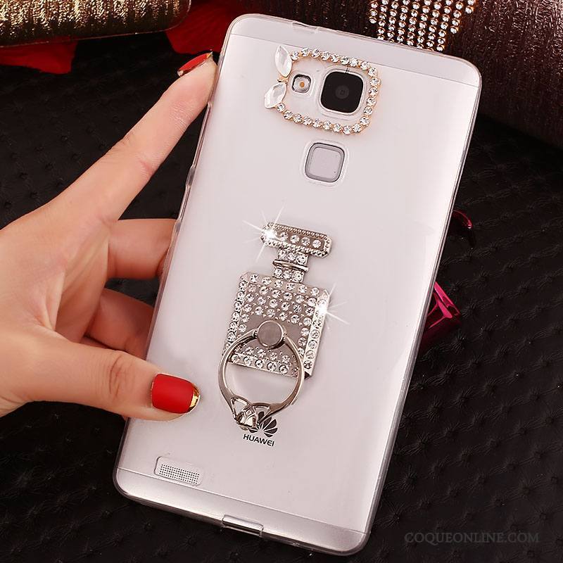 Huawei Ascend Mate 7 Transparent Strass Téléphone Portable Coque Protection Étui Fluide Doux