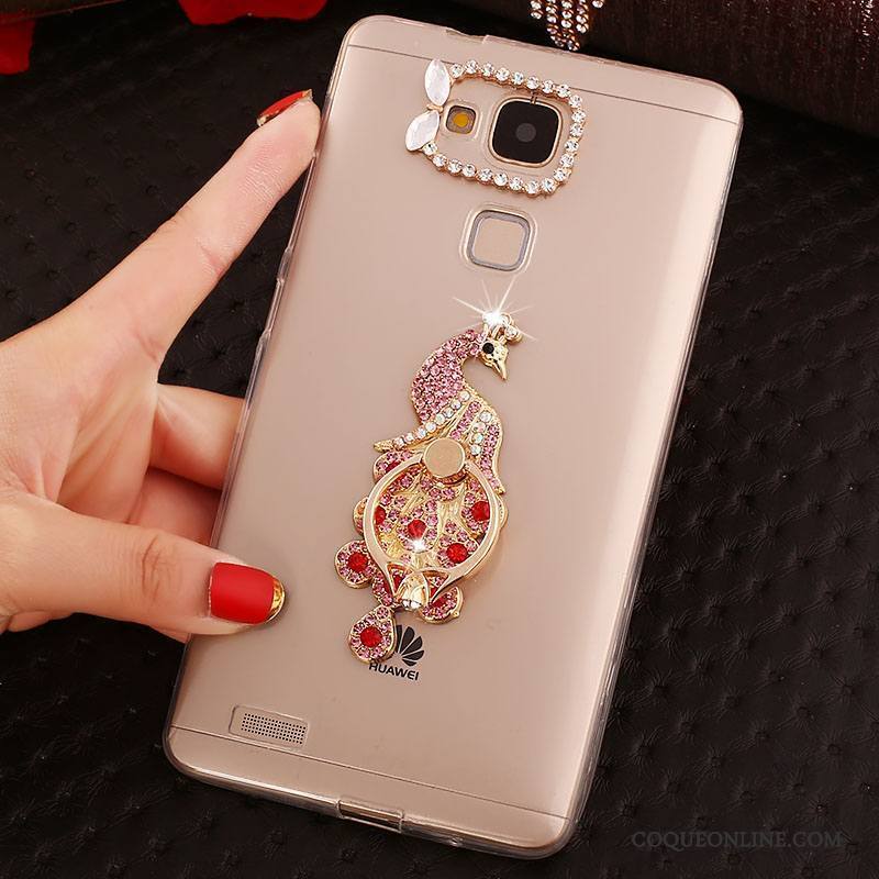 Huawei Ascend Mate 7 Transparent Strass Téléphone Portable Coque Protection Étui Fluide Doux