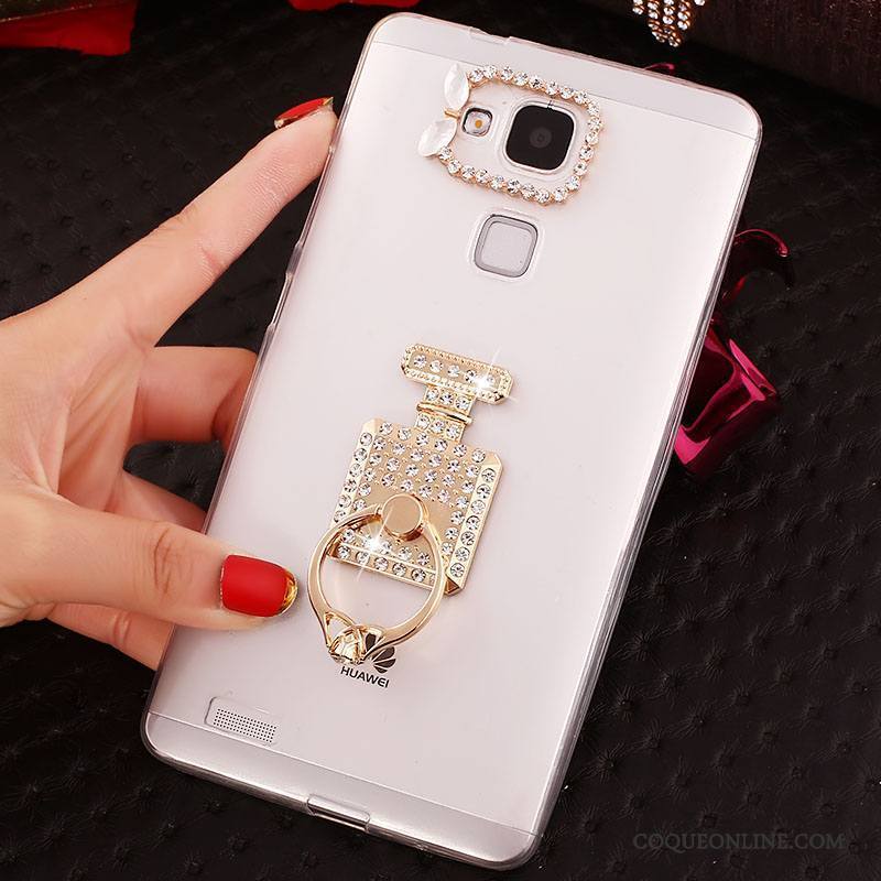 Huawei Ascend Mate 7 Transparent Strass Téléphone Portable Coque Protection Étui Fluide Doux