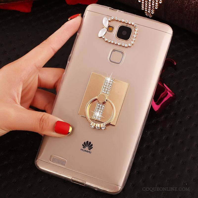 Huawei Ascend Mate 7 Transparent Strass Téléphone Portable Coque Protection Étui Fluide Doux