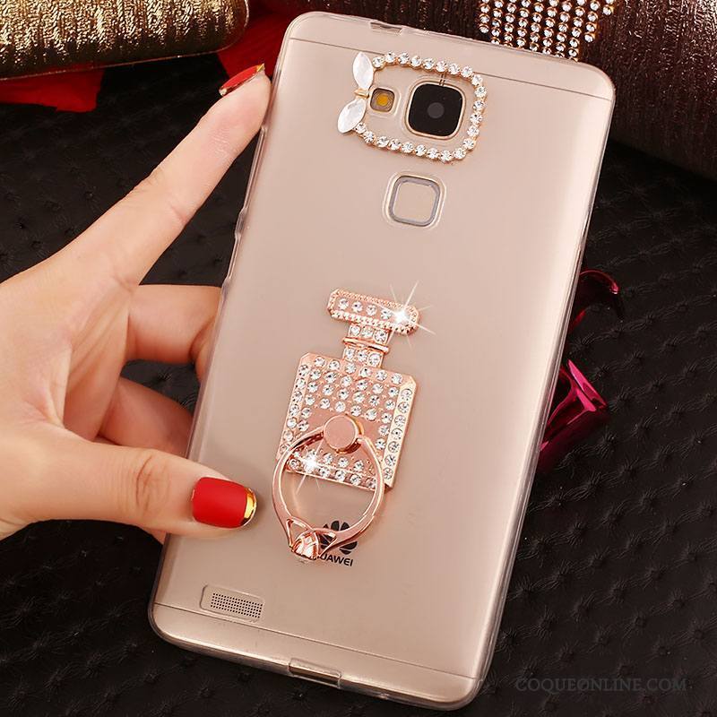 Huawei Ascend Mate 7 Transparent Strass Téléphone Portable Coque Protection Étui Fluide Doux