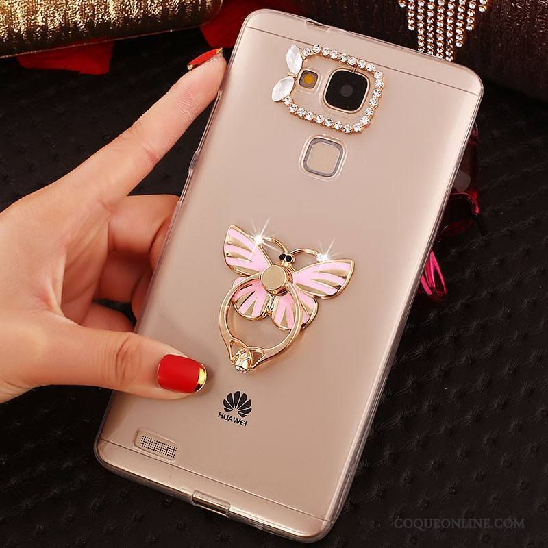 Huawei Ascend Mate 7 Transparent Strass Téléphone Portable Coque Protection Étui Fluide Doux