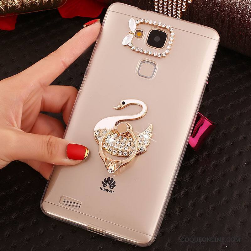 Huawei Ascend Mate 7 Transparent Strass Téléphone Portable Coque Protection Étui Fluide Doux