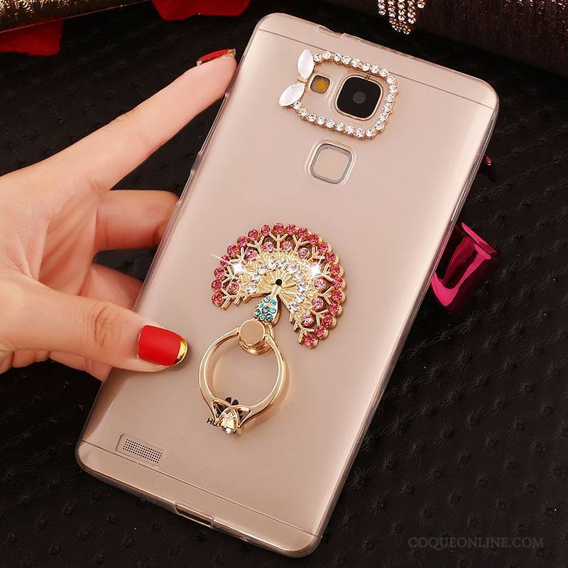 Huawei Ascend Mate 7 Transparent Strass Téléphone Portable Coque Protection Étui Fluide Doux