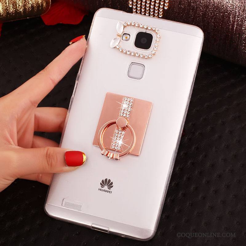 Huawei Ascend Mate 7 Transparent Strass Téléphone Portable Coque Protection Étui Fluide Doux