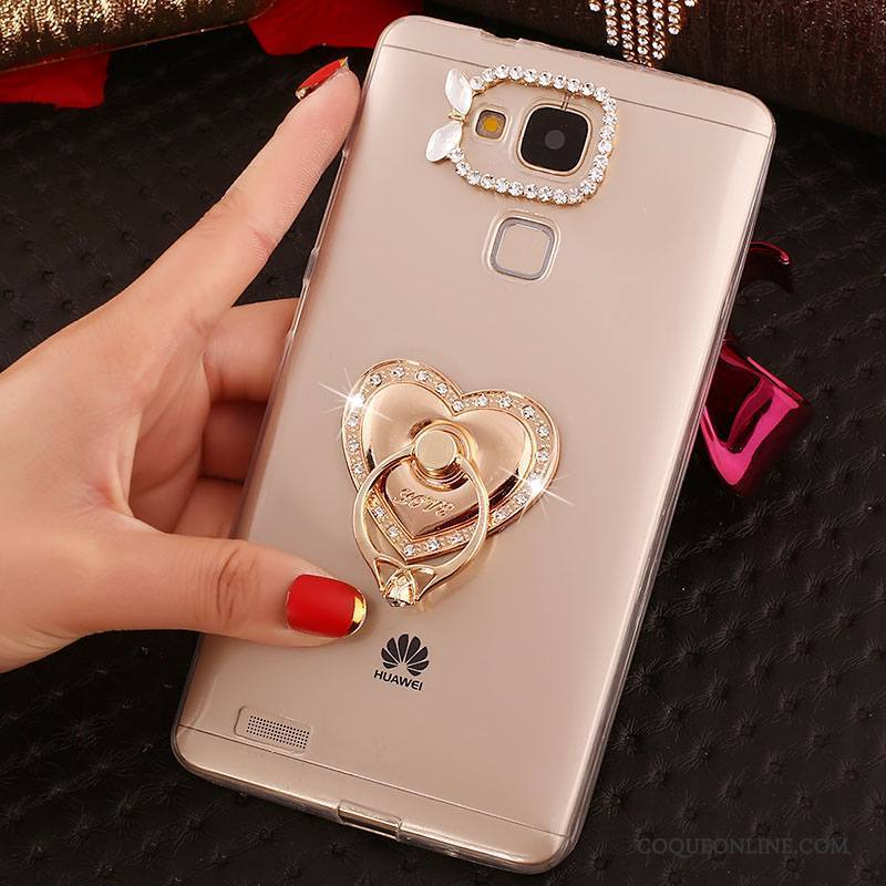 Huawei Ascend Mate 7 Transparent Strass Téléphone Portable Coque Protection Étui Fluide Doux