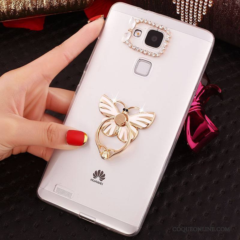 Huawei Ascend Mate 7 Transparent Strass Téléphone Portable Coque Protection Étui Fluide Doux