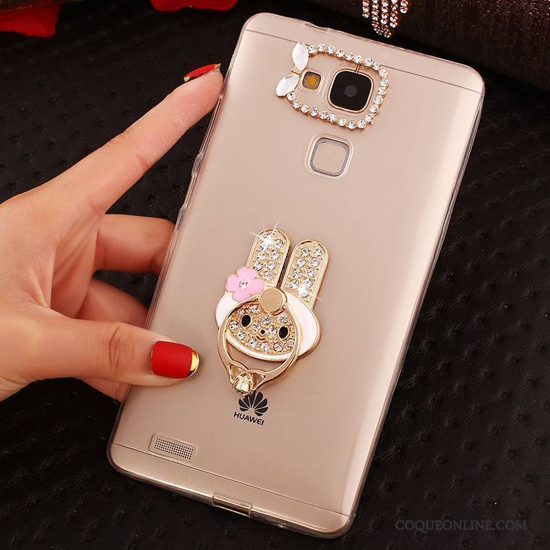 Huawei Ascend Mate 7 Transparent Strass Téléphone Portable Coque Protection Étui Fluide Doux