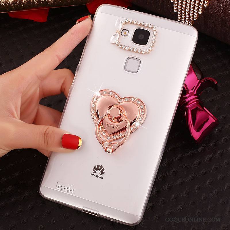 Huawei Ascend Mate 7 Transparent Strass Téléphone Portable Coque Protection Étui Fluide Doux